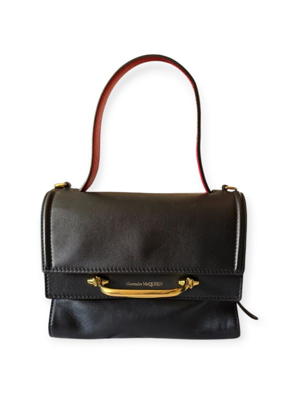Alexander McQueen The Story Bag | Black Leather | Top Handle/Crossbody - Picture 2 of 10